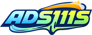 Logo ads1115 berwarna biru teknologi